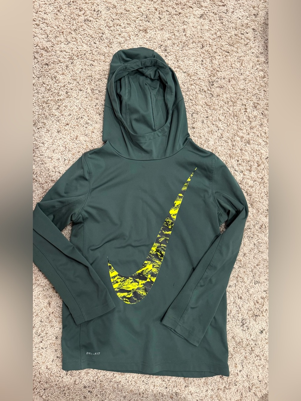 Nike Boy’s Green Dri-FIT Hooded long sleeve